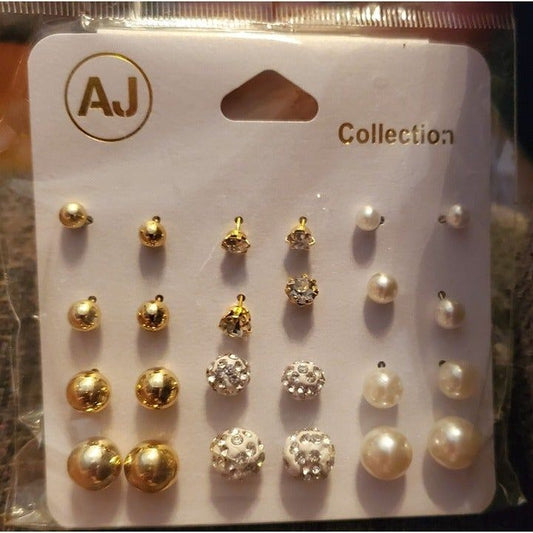 AJ 12 pair earring set